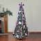 6ft. Pre-Lit Purple & Silver Pre-Decorated Pop-Up Artificial Christmas Tree, Clear Lights